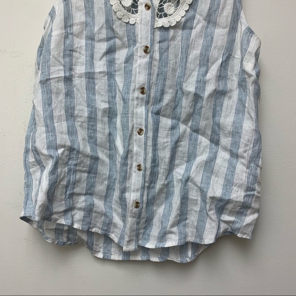 NWT Maeve Edinboro Sleeveless Linen Buttondown Top - Picture 5 of 13